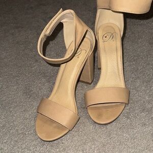 Tan Block Heel Sandals with good height